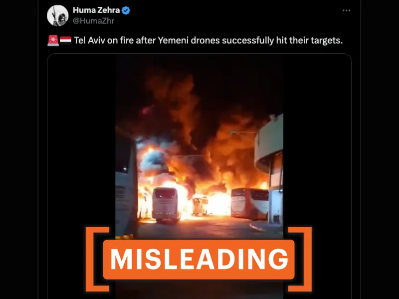 Old video of fire shared claiming to show Houthi drone strike on Israel